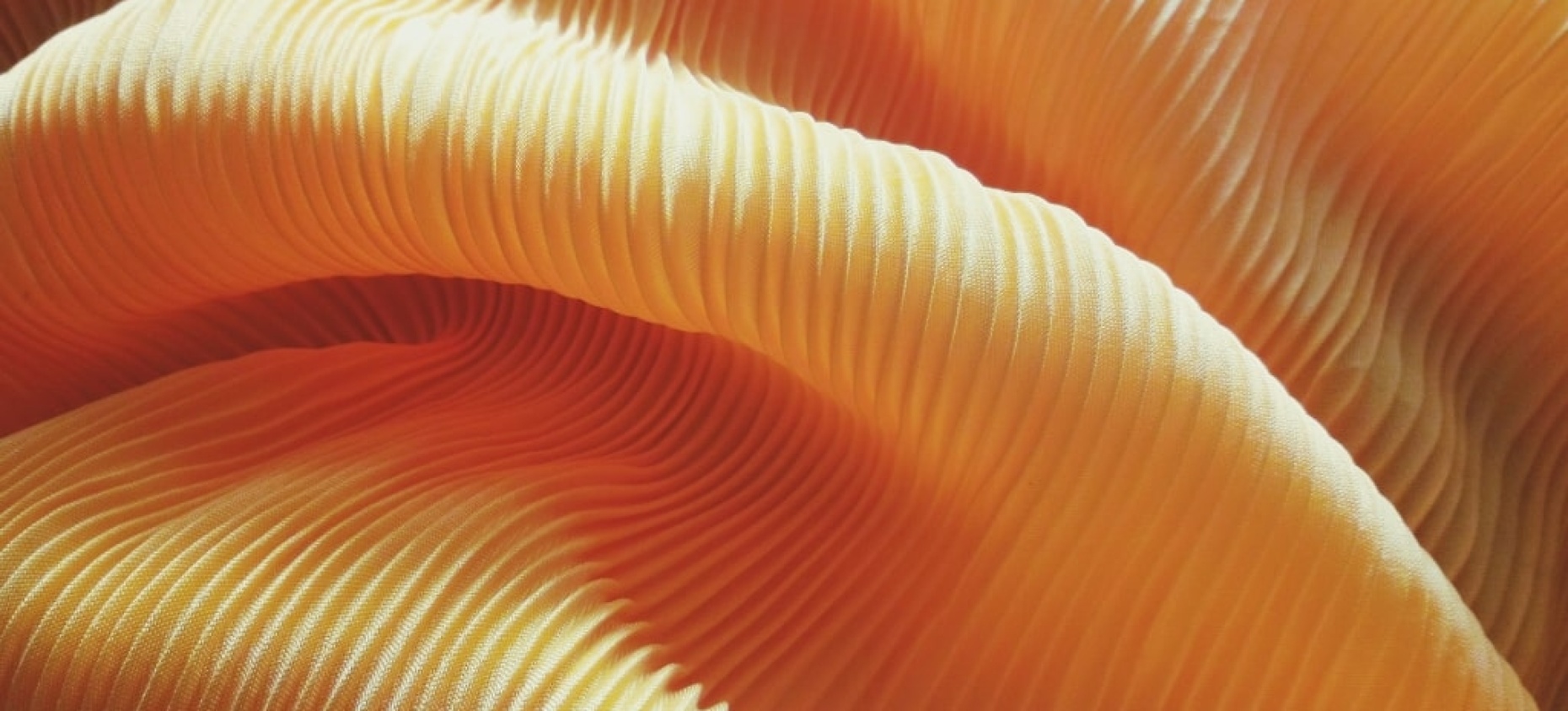 Textile orange plissé