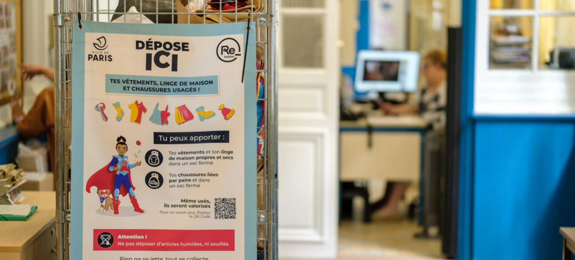 Point de collecte au sein d'une école Ville de Paris