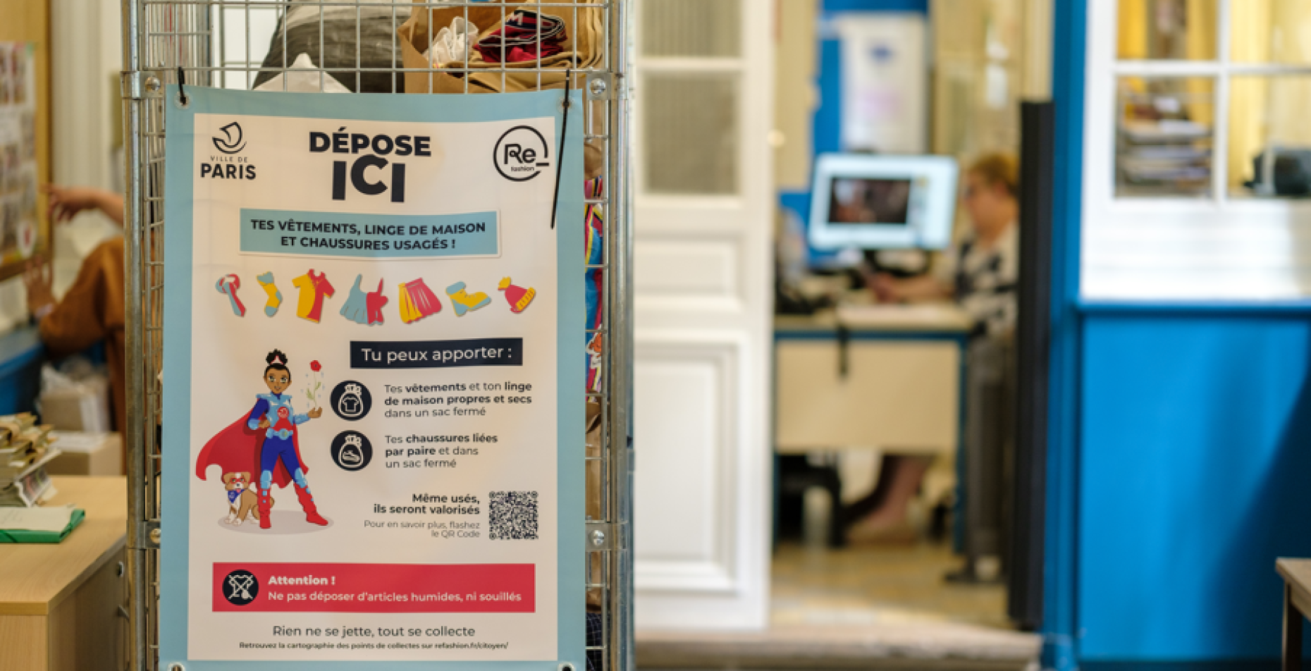 Point de collecte au sein d'une école Ville de Paris