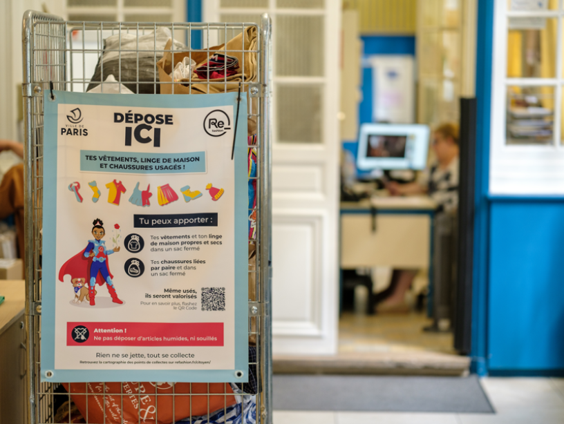Point de collecte au sein d'une école Ville de Paris