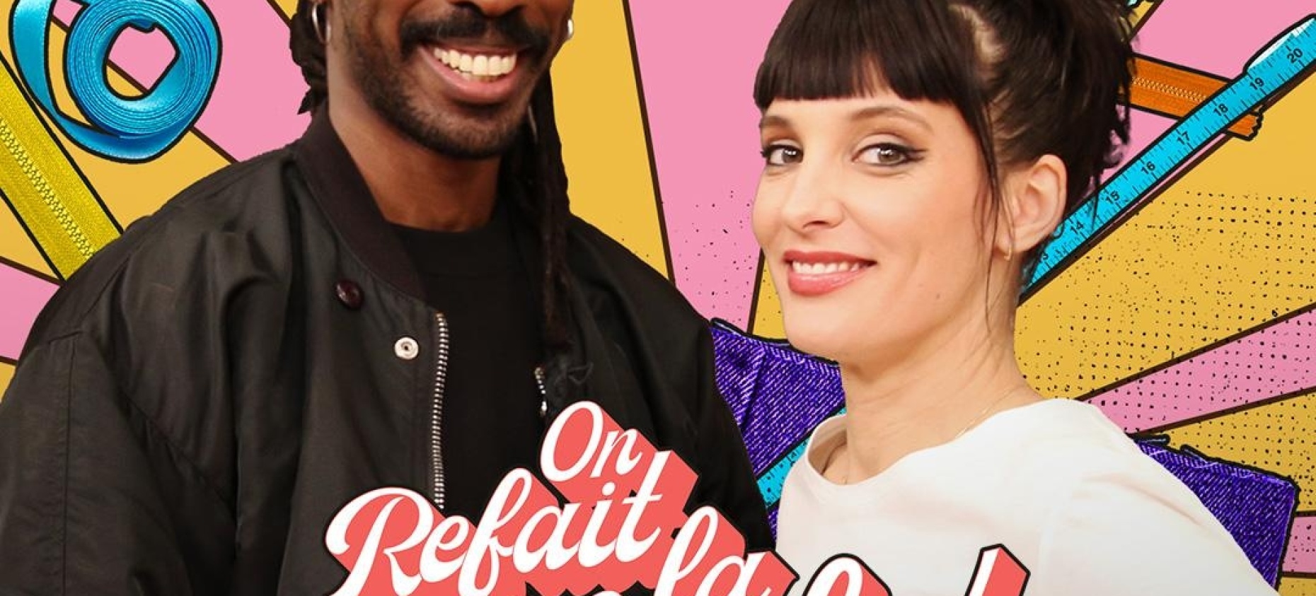 Visuel officiel de la saison 1 de l'émission On Refait La Mode avec Erika Moulet et Séga Kanouté