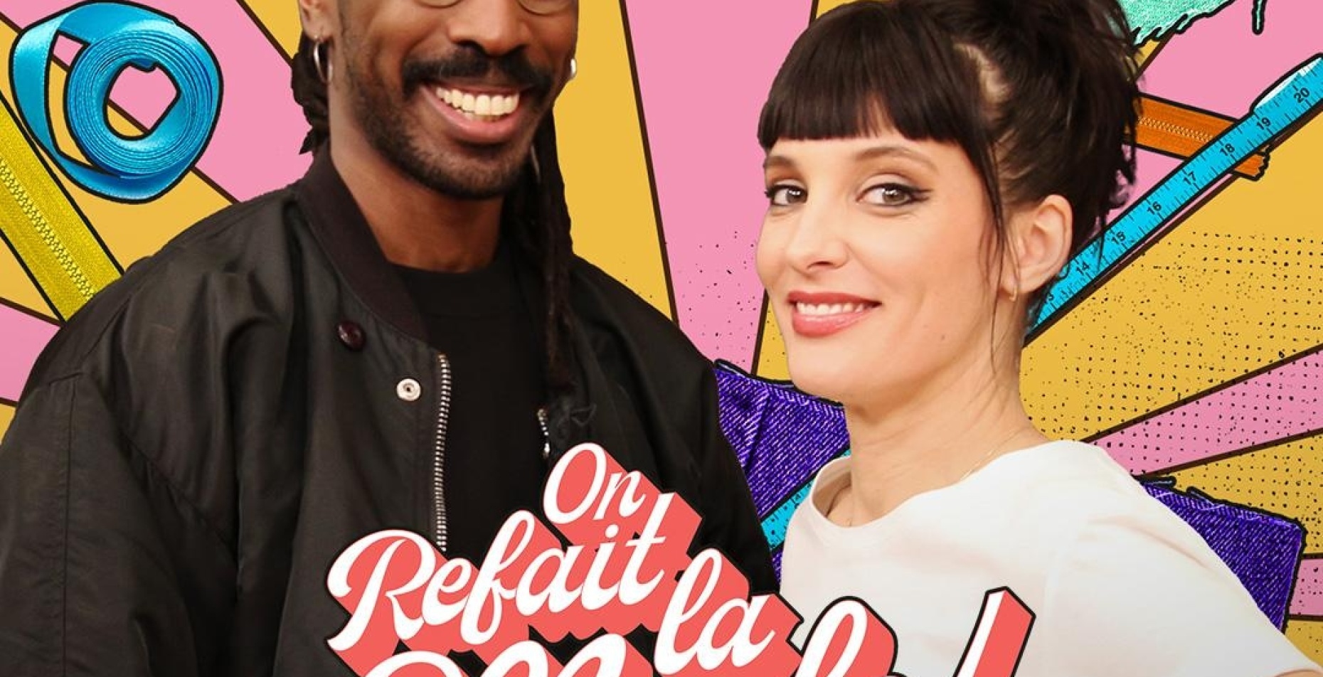 Visuel officiel de la saison 1 de l'émission On Refait La Mode avec Erika Moulet et Séga Kanouté