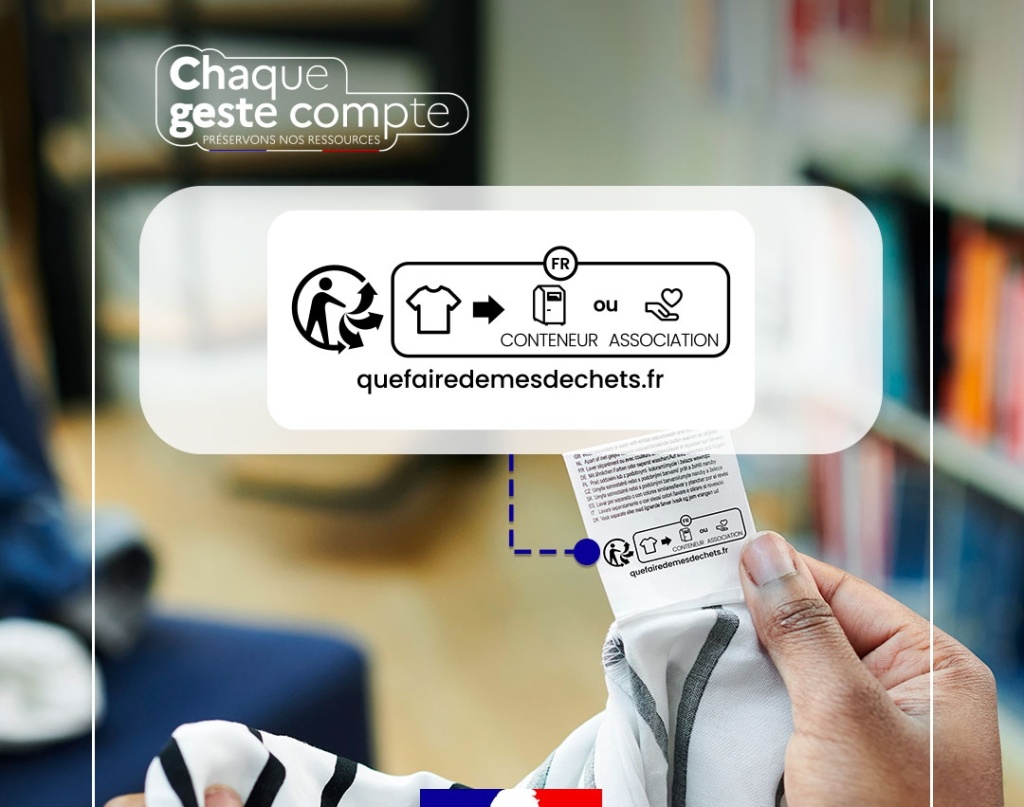 Signalétique Info-tri sur vêtement