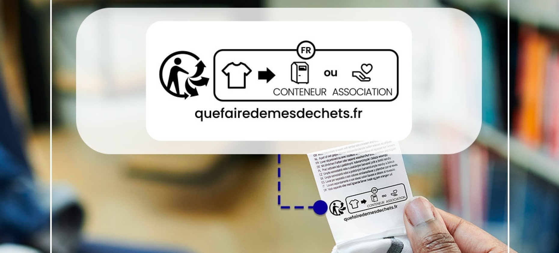 Signalétique Info-tri sur vêtement