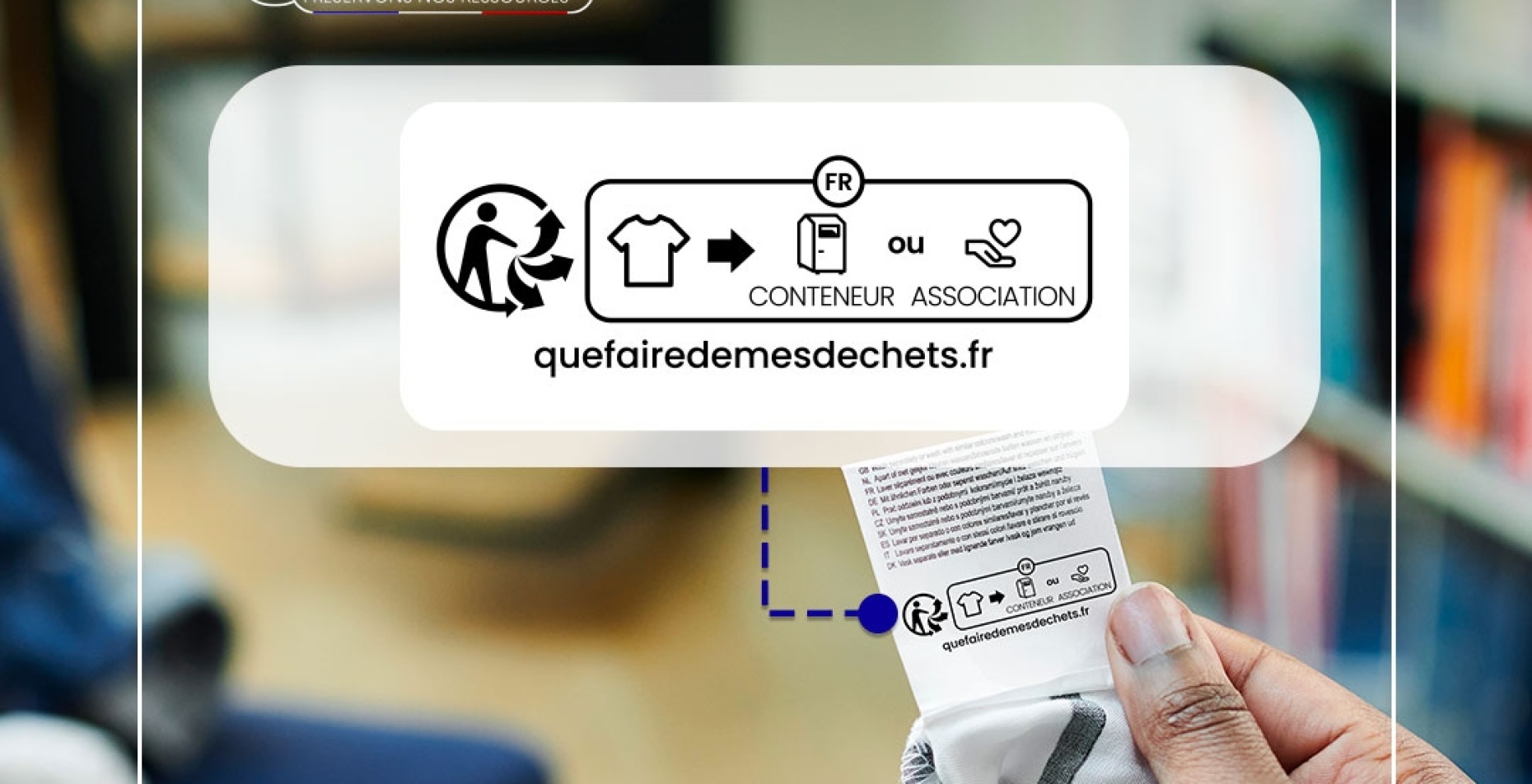 Signalétique Info-tri sur vêtement