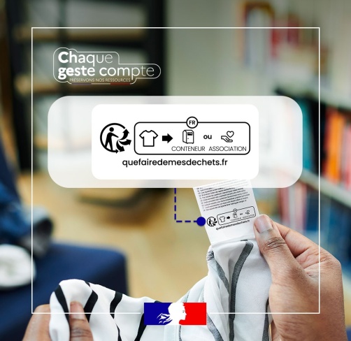 Signalétique Info-tri sur vêtement