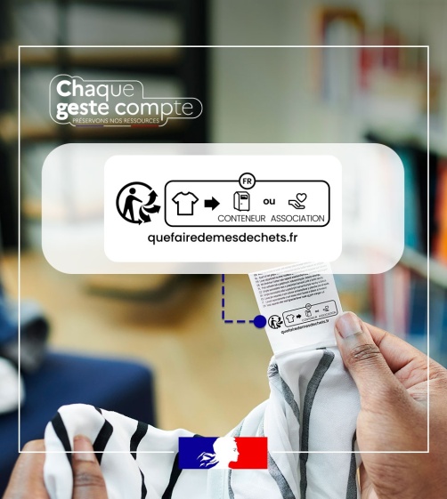 Signalétique Info-tri sur vêtement