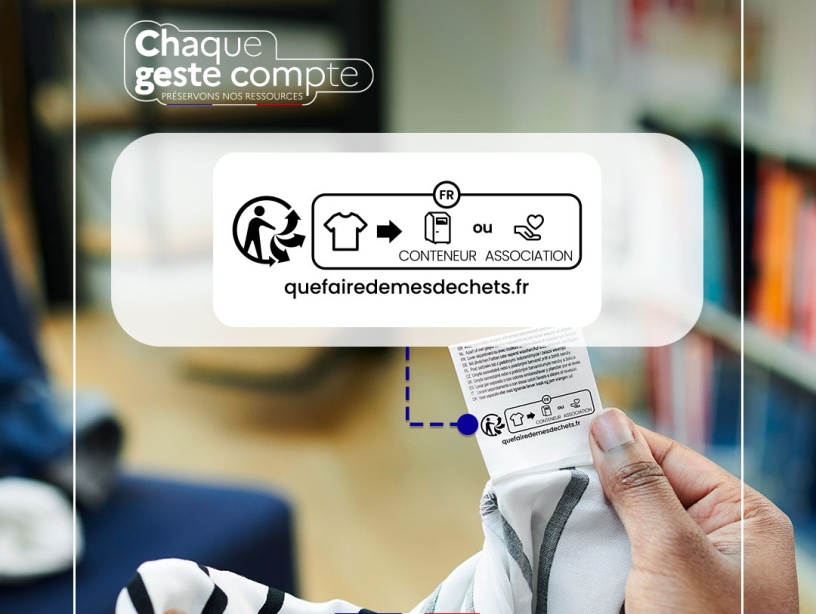 Signalétique Info-tri sur vêtement